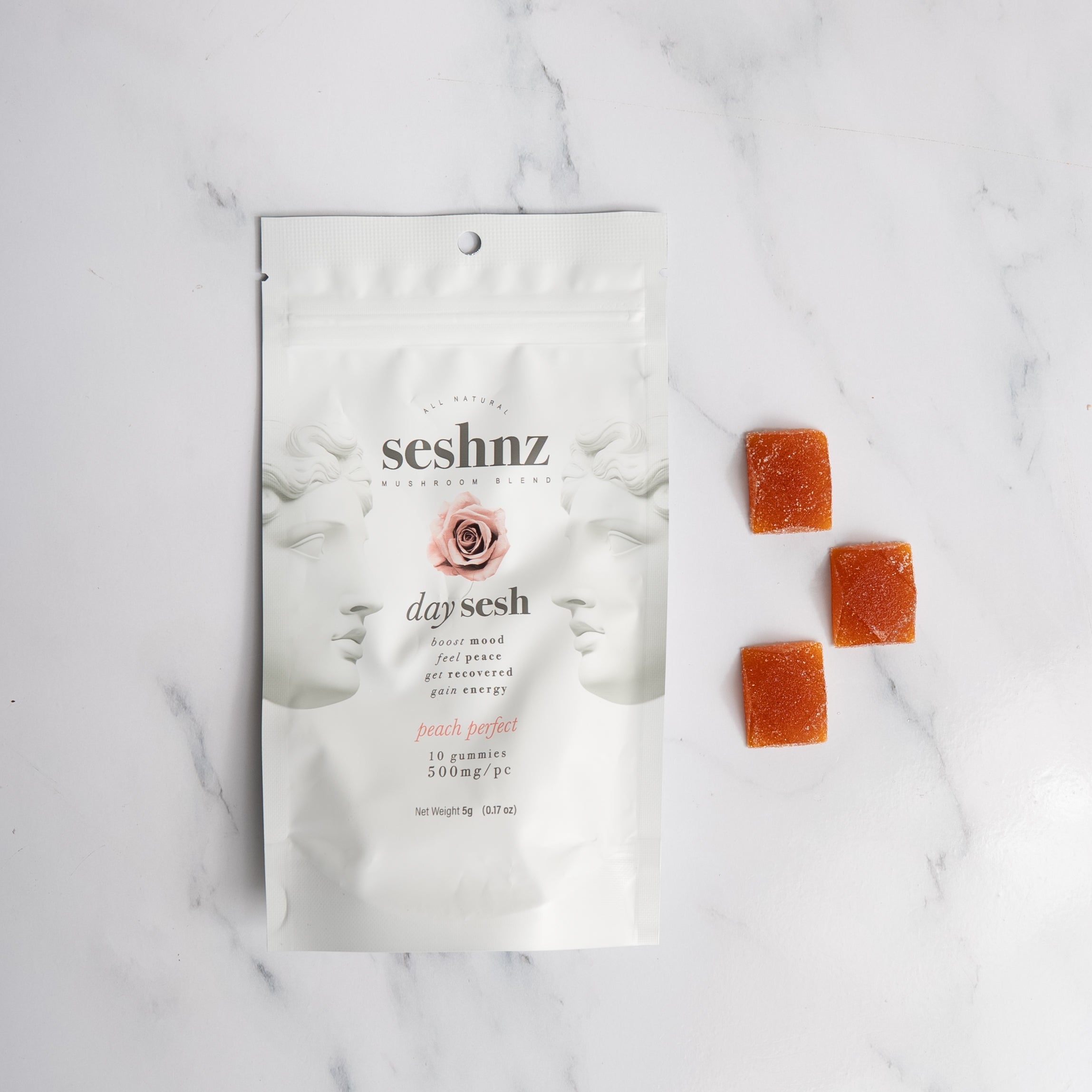 Mushroom Blend Gummies - Day Sesh - Peach Perfect (10 Count