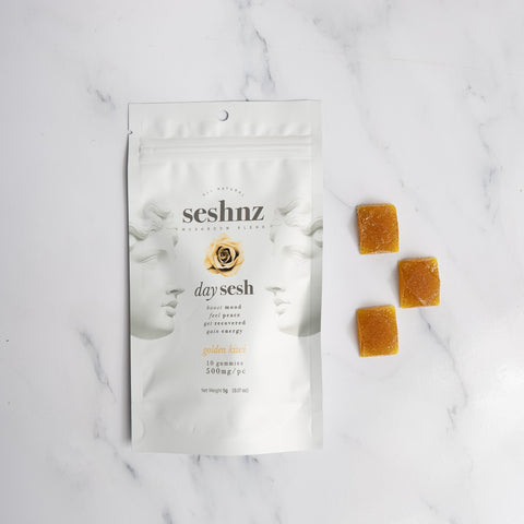 Mushroom Blend Gummies - Day Sesh - Golden Kiwi (10 Count)