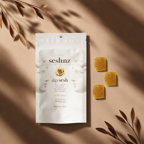 Mushroom Blend Gummies - Day Sesh - Golden Kiwi (10 Count)