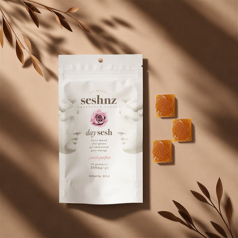 Mushroom Blend Gummies - Day Sesh - Peach Perfect (10 Count)