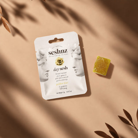 Mushroom Blend Gummies - Day Sesh - Golden Kiwi (Singles)